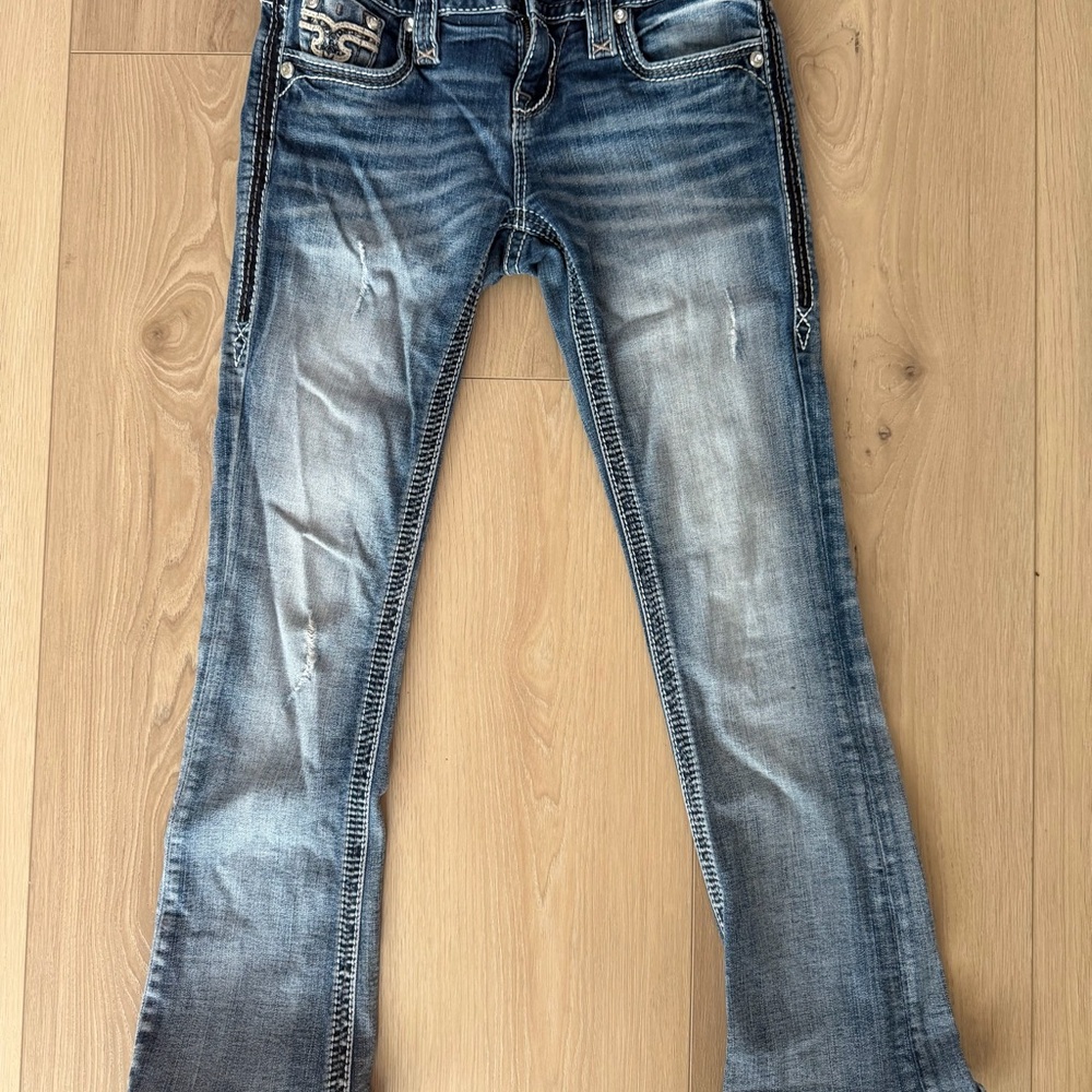 Rock Revival Distressed Blue Boot Cut Jeans